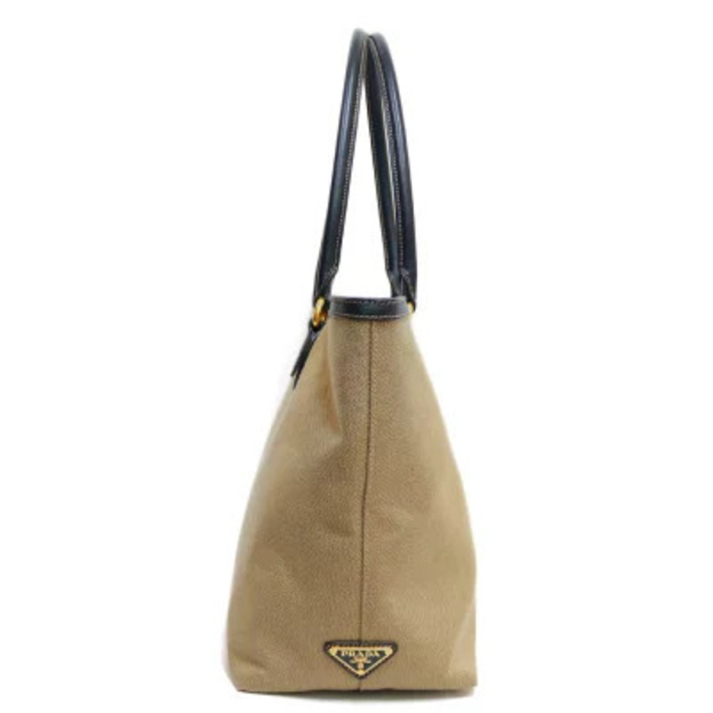 Prada Tote Bag Canvas Brown Shoulder - Picture 4 of 8